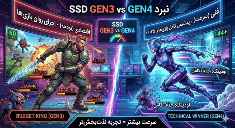 مقایسه SSD NVMe Gen3 با Gen4 در بازی‌ها