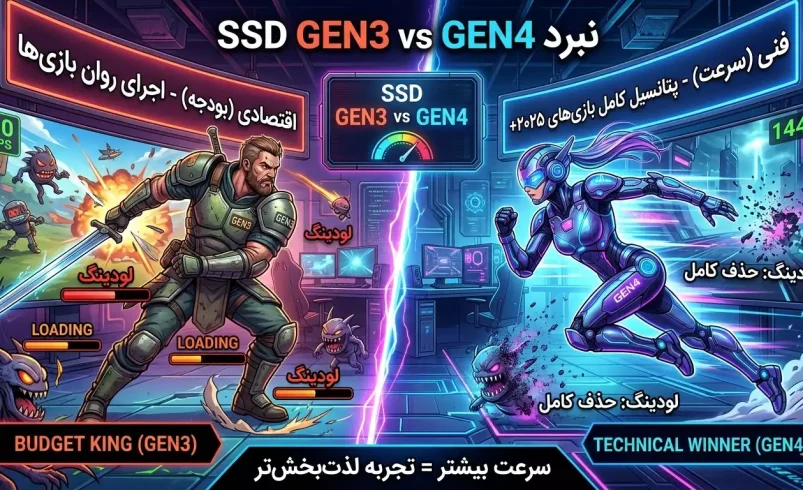 تاثیر سرعت SSD در فریم‌ریت و لودینگ: مقایسه SSD NVMe Gen3 با Gen4 در بازی‌ها